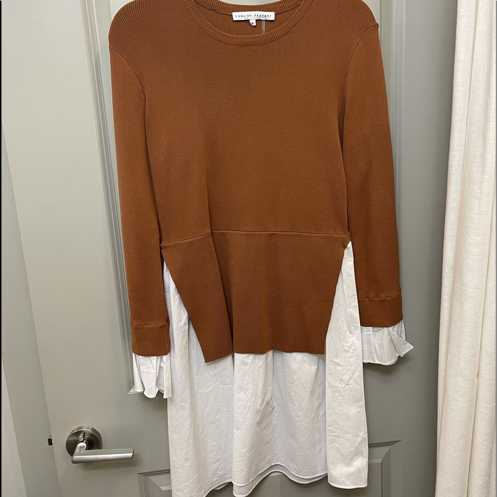 Women’s English Factory orange and white dress. BRAND NEW. NEVER WORN